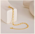 Stainless Steel Women Link Chain Bracelet, 18k Gold Plated Statement Female Jewelry