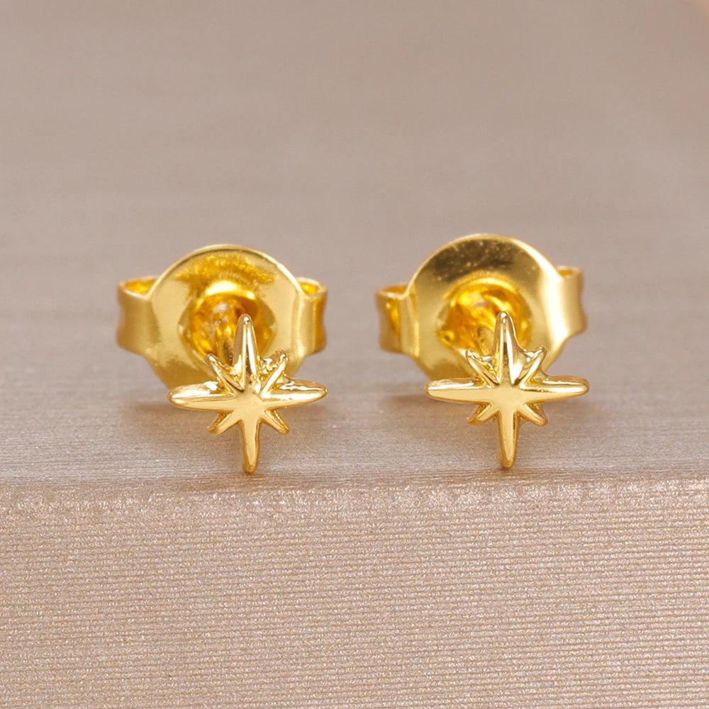 Fashion Minimalist Star Stud Earring 14K Gold Plated Mini Daily
