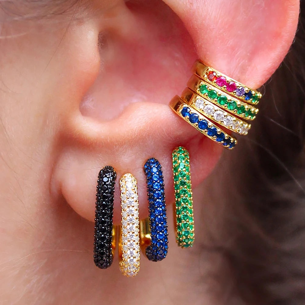 1PC Simple Metal Crystal Ear Cuff Non Piercing Fake Cartilage Clip