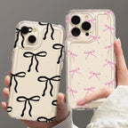 Korean Pink Bow Clear Case for Redmi Note 13 12 11 10 Pro Plus 12C 13C 14C