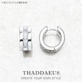 White Stone Pave Creole Hoop Earrings 925 Sterling Silver Trendy Gift