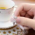 Butterfly with Flower Ring 925 Sterling Silver Romantic Fine Jewellery Women