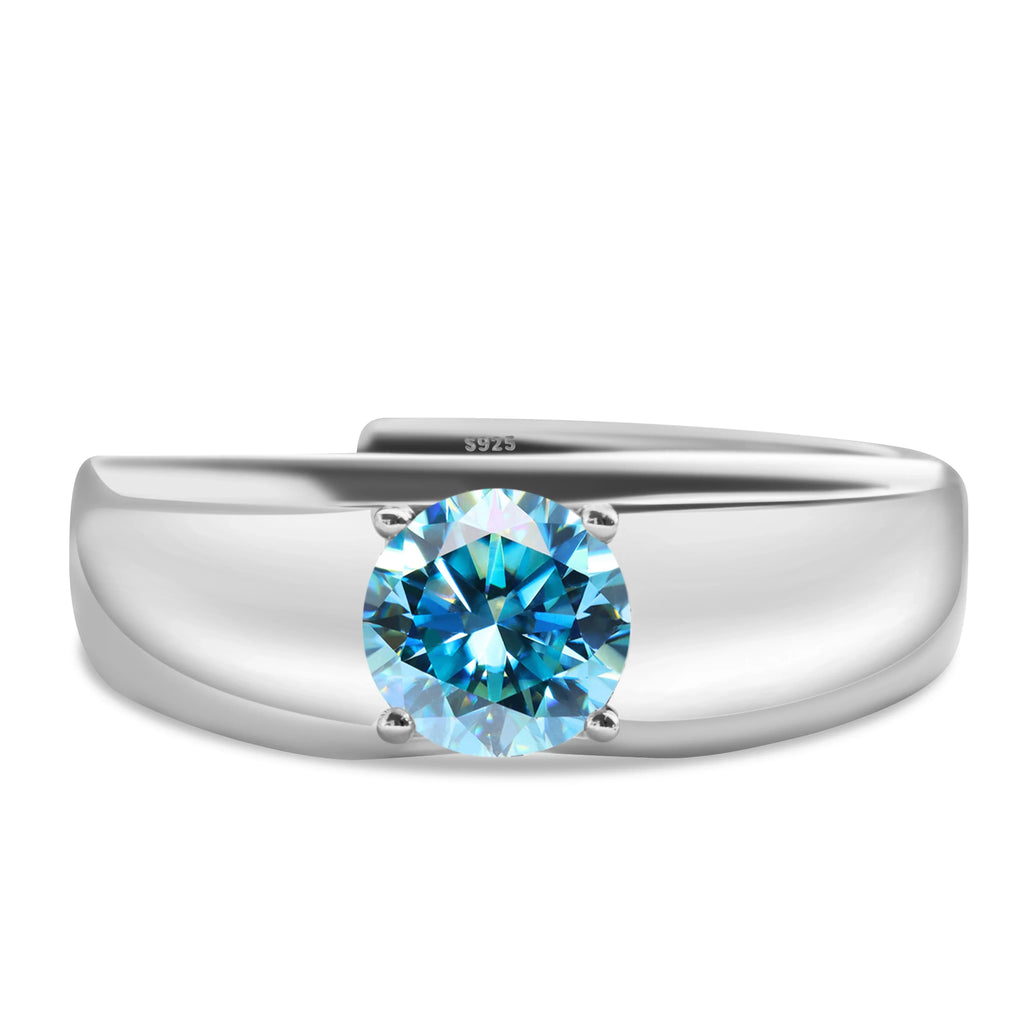 925 Sterling Silver Moissanite Ring for Men and Women, White Gold Plated, Engagement, Wedding Jewelry, Trend Gift, 1 Carat, 2024