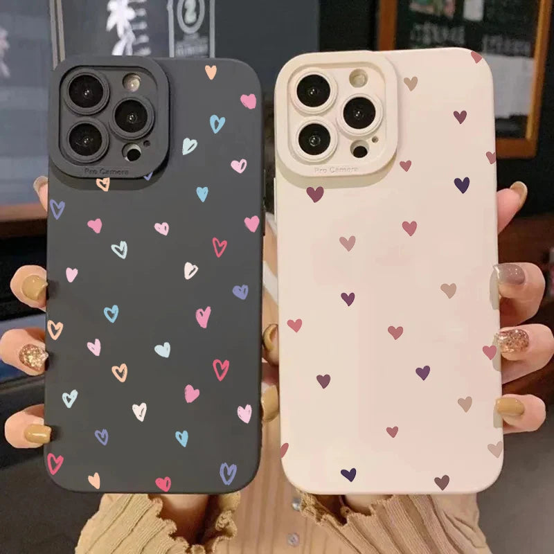 Small Love Heart Shockproof Case for iPhone 17 16 15 14 Pro Max