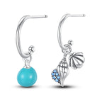 925 Sterling Silver Starry Love Tail Hoop Earrings Women's Jewellery Gift