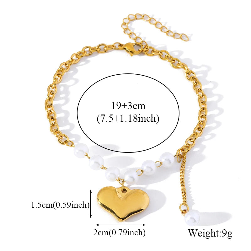 Gold Colour Stainless Steel Charm Bracelet Trendy Textured Jewellery