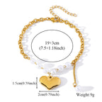Gold Colour Stainless Steel Charm Bracelet Trendy Textured Jewellery