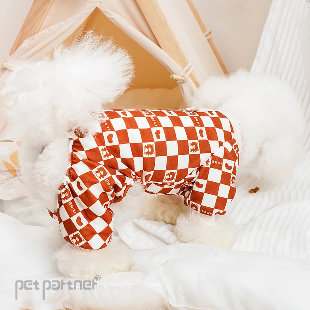 Dog Clothes for All Seasons - Plaid Checkered Pattern Pet Shirt, Breathable Adjustable Puppy Outfit for Small Medium Large Dogs,