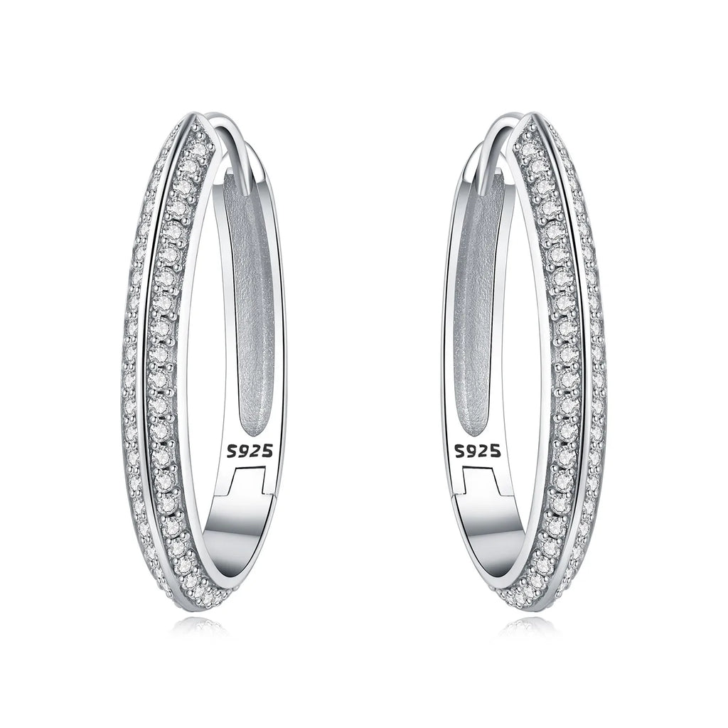 925 Sterling Silver Retro Grass Pattern Versatile Hoop Earrings Birthday Gift