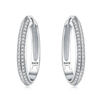 925 Sterling Silver Simple Gold U-shaped Versatile Hoop Earrings Birthday Gift