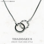 Skull Circle Black Stone Necklace 925 Sterling Silver Vintage Jewellery