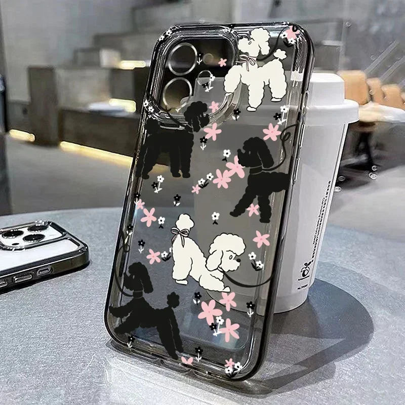 Graffiti Cartoon Dog Cat Case for iPhone 16 15 14 13 12 11 Pro Max XR SE3