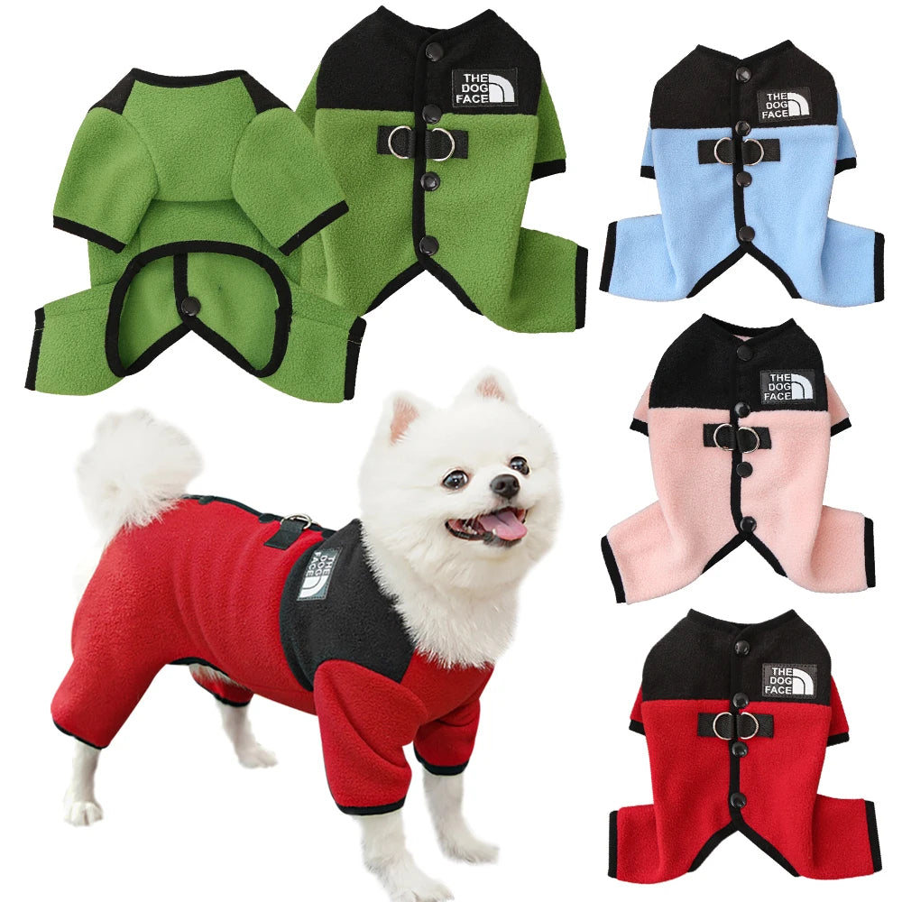 Dog Sweater Winter Clothes Warm Plaid Shirt Puppy Coat New Year Gift Outfit