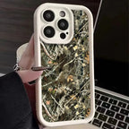 Forest Camouflage Pattern Simple Silicone Cover Case For iPhone 17 16 e 15 14 13 12 Mini 11 Pro XS Max 7 8 Plus Thickened Cover