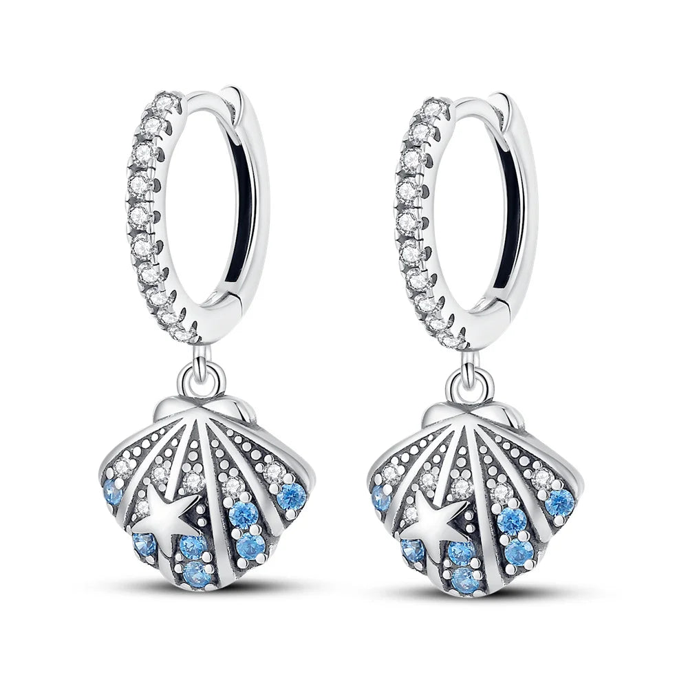 925 Sterling Silver Starry Love Tail Hoop Earrings Women's Jewellery Gift