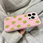 Black Checkered Star Case for iPhone 16 17 15 14 13 12 11 Pro Max Plus Soft