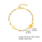 316L Stainless Steel Cross Bracelet for Women, Fashion Adjustable Chain Religious Christian Jewelry