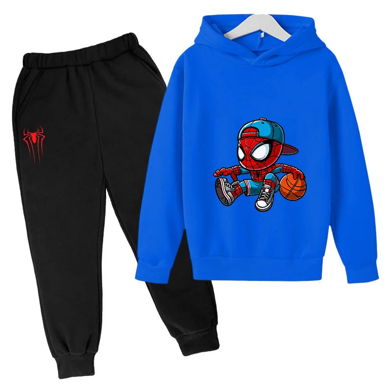 Kids Spiderman Pullover & Sweatpants Set Boys Girls Warm Fashion Outfit