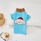 Cute Printed Plush Dog Hoodie - Soft Fleece Puppy Sweater, Skin-friendly & Warm, Pet Costume Clothes for Small Dogs