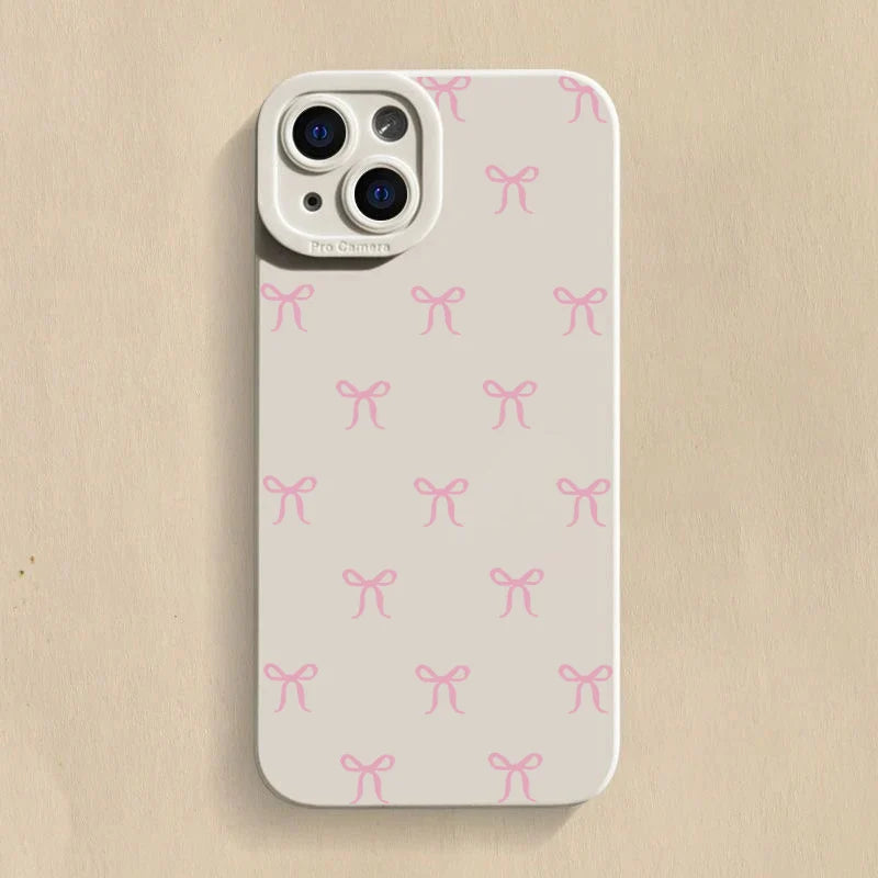 Simple Bow Silicone Case for Xiaomi Mi 15 14T 13T Pro Poco F6 F5