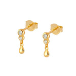 Vintage Stainless Steel Crystal Star Chain Hoop Earrings Trendy Punk
