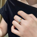 2CT Moissanite Oval Ring Lab Diamond S925 Sterling Silver 18k Gold Plated