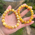 100% Real Baltic Amber Bracelet 10mm Round Yellow Beads Natural Stone