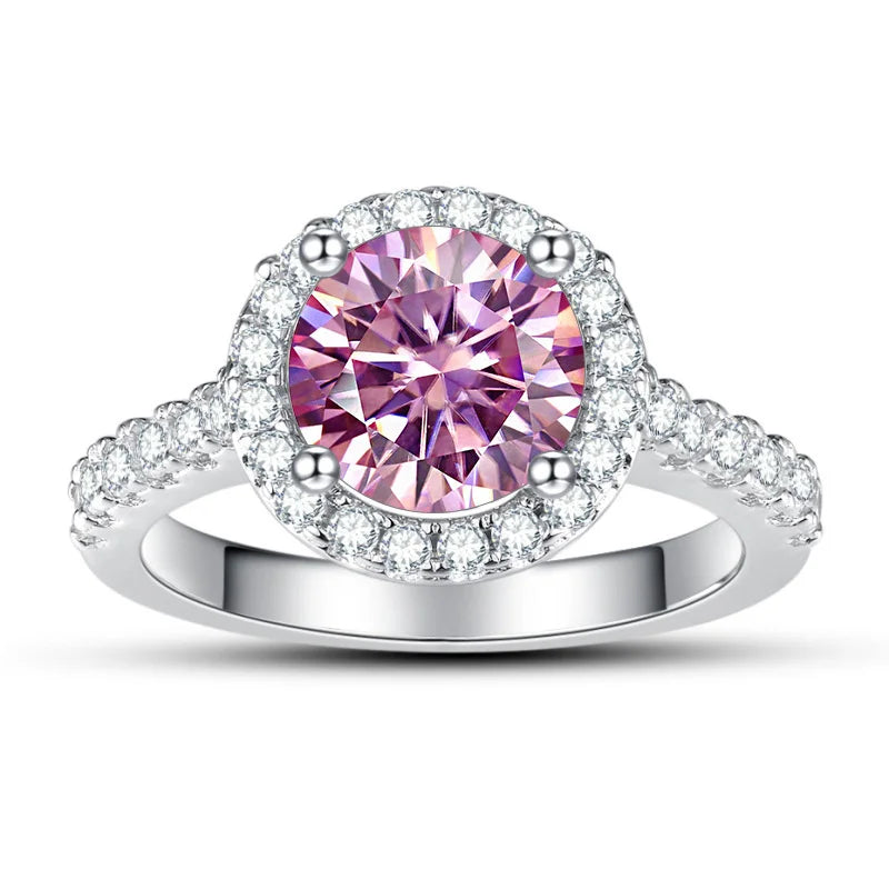 New Grey Color 1CT Moissanite Ladies Ring Silver 925 Jewerly For Women Fashion Engagement Wedding Diamond Party JewerlyRings