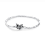 Original 925 Sterling Silver Bracelets Bangles Love Heart Clip Charms Beads Snake Chains For Women Rose Gold DIY Luxury Jewelry