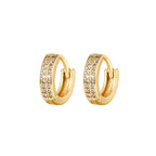 2PCS Stainless Steel CZ Zircon Small Hoop Earrings Men 6mm 8mm 10mm
