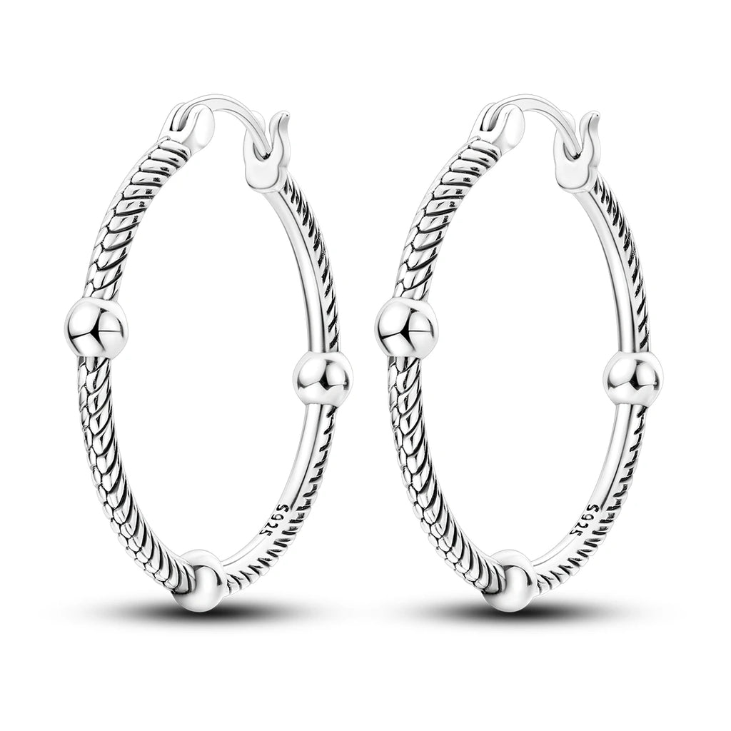 925 Sterling Silver U-shaped Simple Versatile Hoop Earrings Jewellery Gift