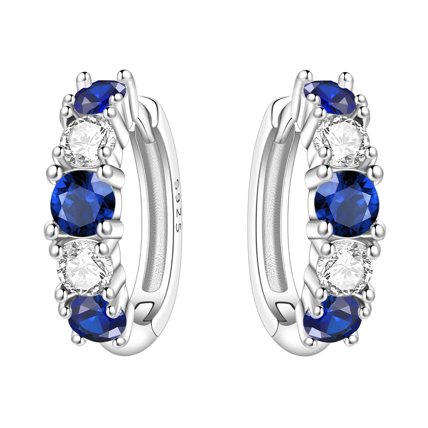 925 Sterling Silver Colourful Wavy Versatile Hoop Earrings Women's Jewellery