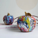 Painting Apple Sculptures Resin Fruit Ornament Statue Modern Pop Art Table Decor
