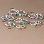 2PCS Minimal Crystal Zirconia Stainless Steel Hoop Earrings Huggie