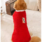 Jolly Red Plush Dog Coat for Large Breeds - Warm & Festive Hoodie for Golden Retriever, Husky, Holiday Celebration