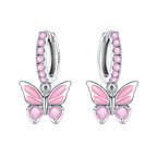 925 Sterling Silver Crystal Circular Eardrops Fashion Versatile Drop Earrings