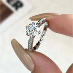 DW Luxury 0.5-2CT Moissanite Diamond Rings for Women Engagement Real 925 Sterling Silver Original Wedding Gemstone Fine Jewelry