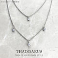 Double Chain Necklace Minimalist 925 Sterling Silver Bohemia Jewellery Gift