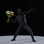 Flower Thrower Statue Pop Art Modern Balloon Girl Figurine Office Home Decoration
