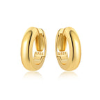 925 Sterling Silver Elegant Golden French Organ Hoop Earrings Trendy Jewellery