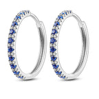 925 Sterling Silver Minimalist Designed Hoop Earrings Fine Birthday Gift