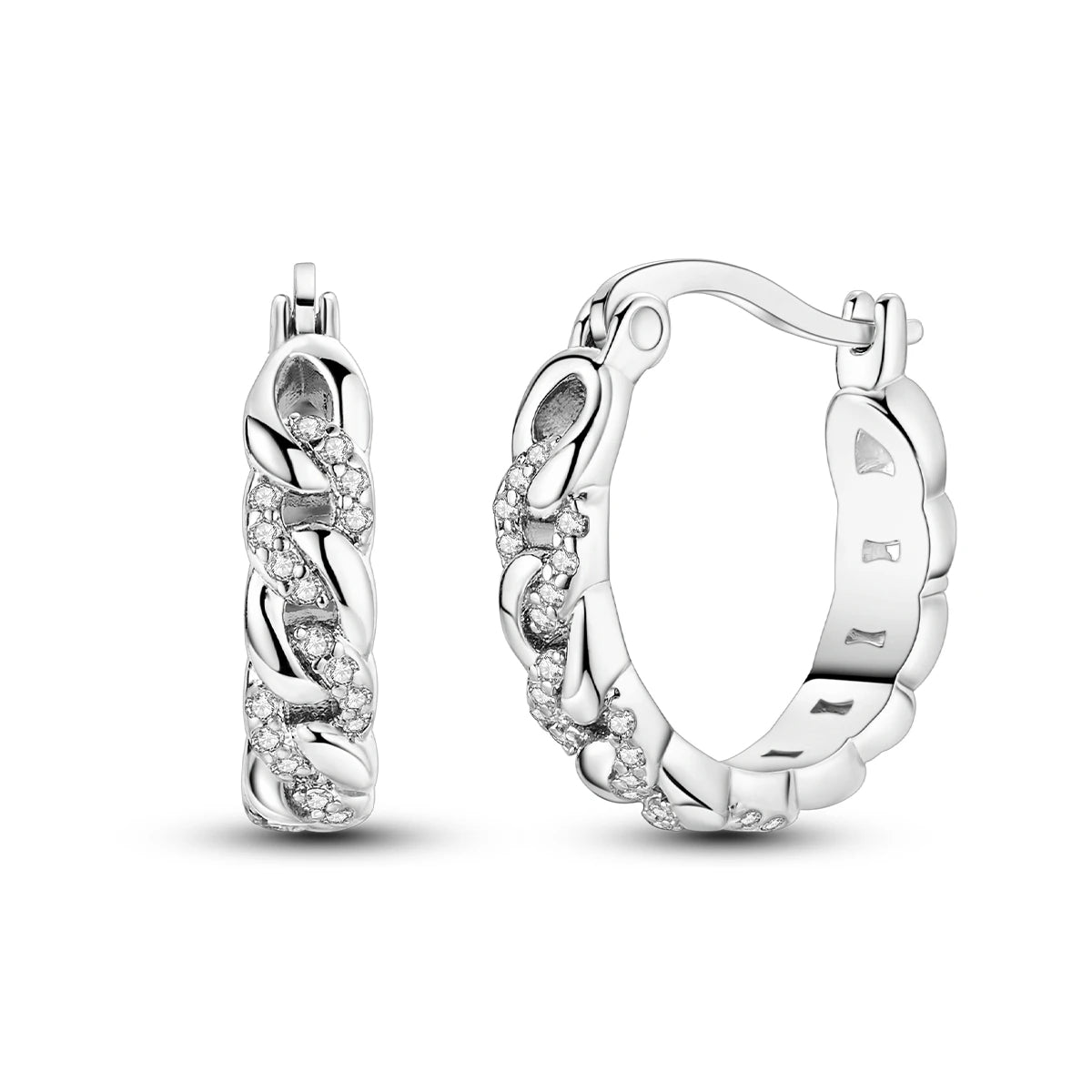 925 Sterling Silver Vintage Vine Versatile Hoop Earrings Fine Birthday Gift