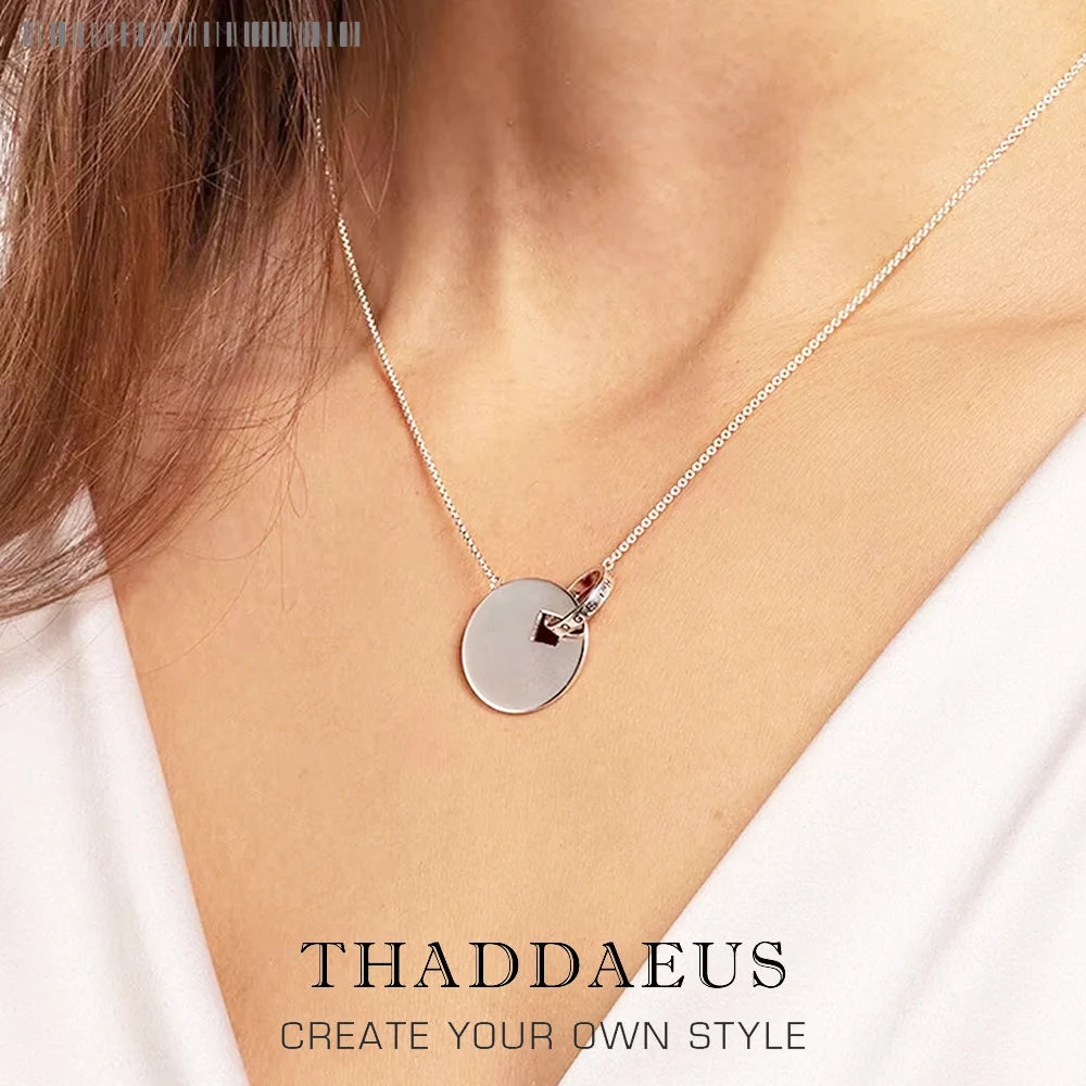 Together Forever Round Disc Necklace & Earring Set 925 Sterling Silver Gift