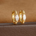 Circle Round Hoop Earrings Women Colorful Zircon Stainless Steel