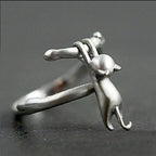925 Sterling Silver Cat Branch Adjustable Ring Wedding High Quality Jewellery Accessory