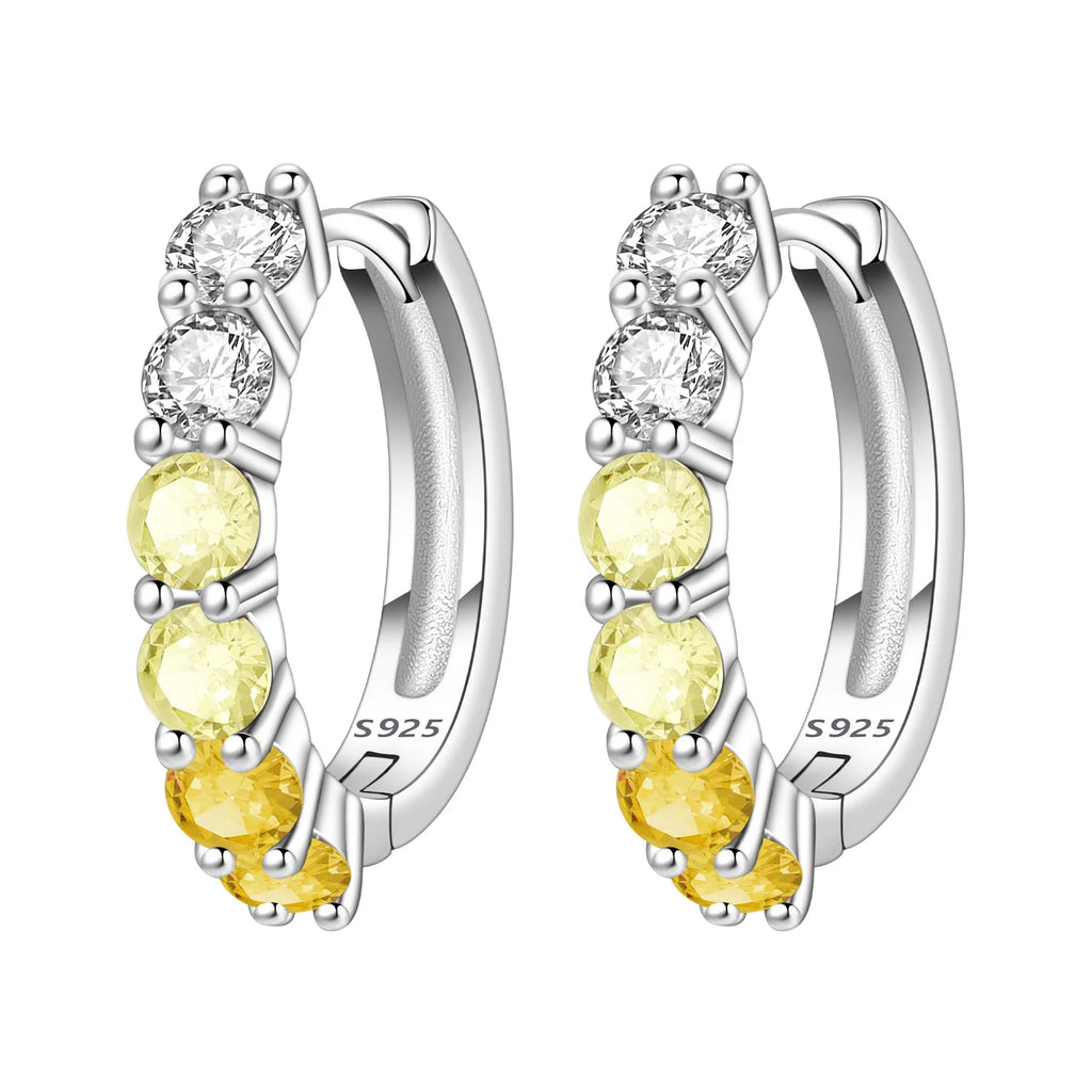 925 Sterling Silver Animal Plant Green Zircon Circle Hoop Earrings Jewellery