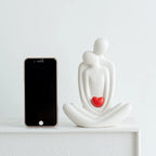 20cm Couple Figurines Ceramic Statue Hugging Lovers Tabletop Bedroom Bookshelf Decor