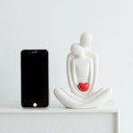 20cm Couple Figurines Ceramic Statue Hugging Lovers Tabletop Bedroom Bookshelf Decor