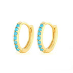 2PCS Stainless Steel Minimal Hoop Earrings Zirconia Small Huggie Thin