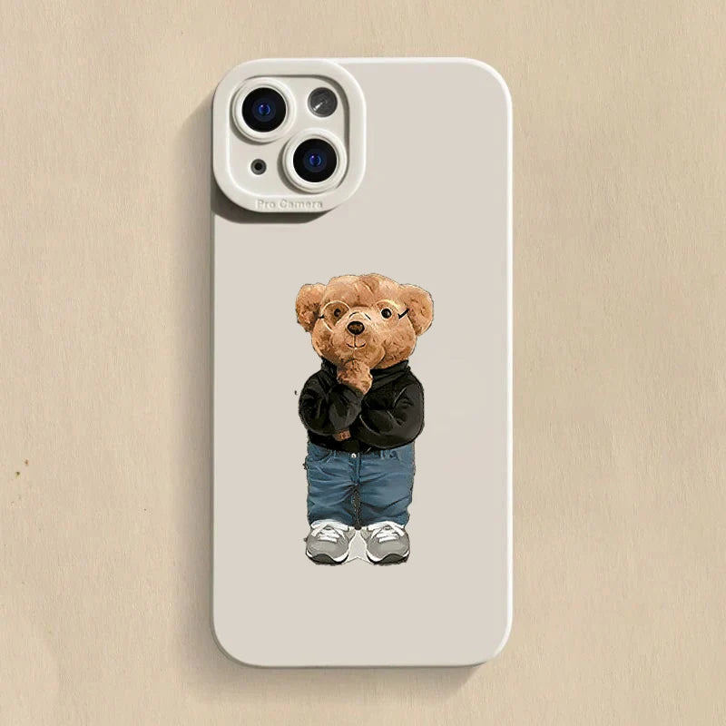 Cute Bow Bear Silicone Case for Xiaomi Mi 15 14T 13T Pro Poco F6 F5